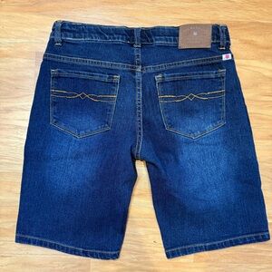 Lucky Brand Zoe Fit Stretch Dark Blue Wash Girls Bermuda Jean Shorts Size 14